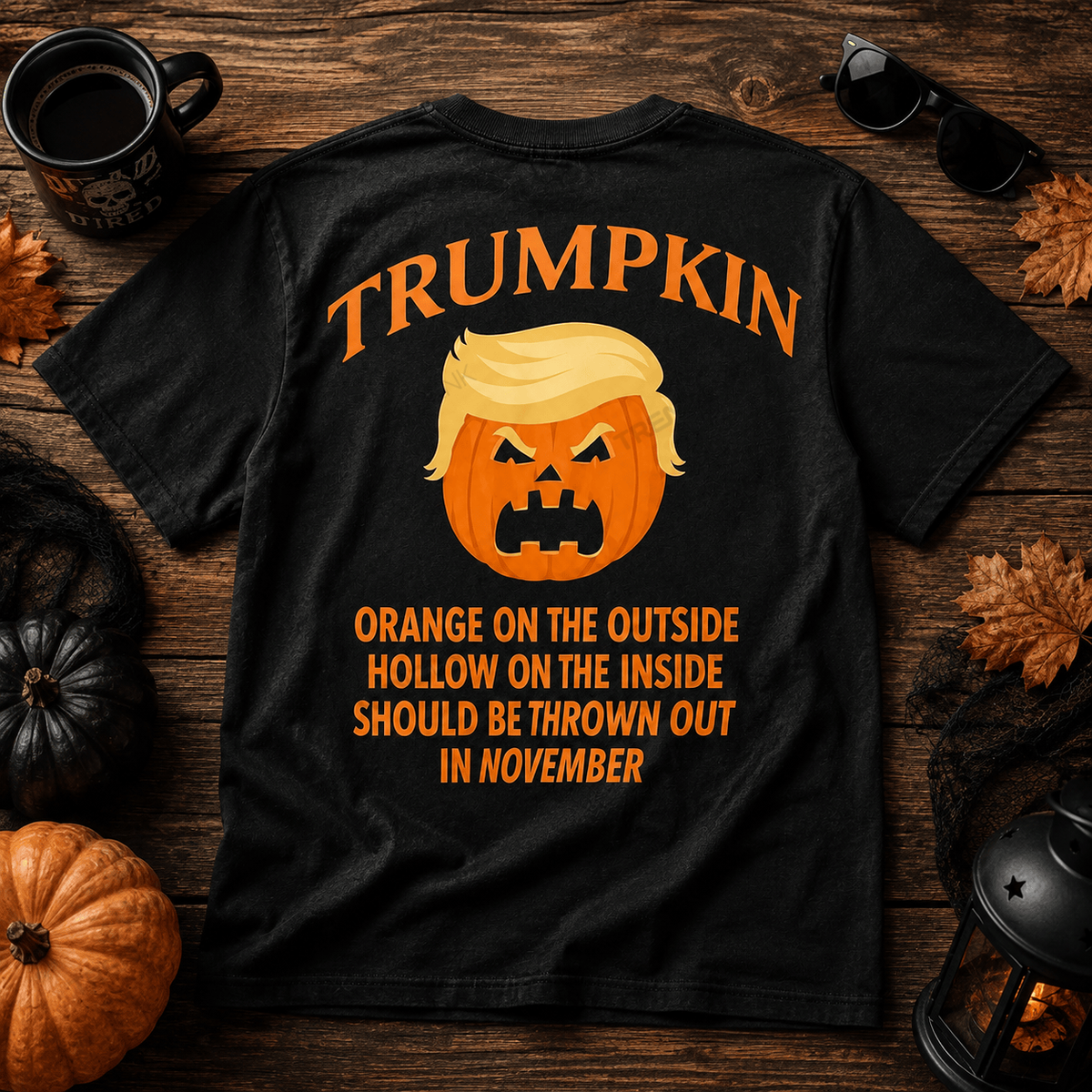 Trumpkin Halloween Shirt, Funny Political Pumpkin Tee, Anti Trump Satire Shirt, Orange on the Outside Halloween Political Gift #OBO