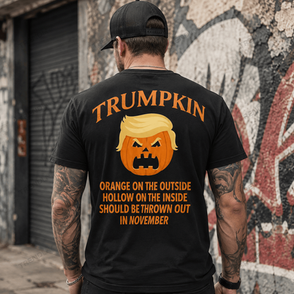 Trumpkin Halloween Shirt, Funny Political Pumpkin Tee, Anti Trump Satire Shirt, Orange on the Outside Halloween Political Gift #OBO
