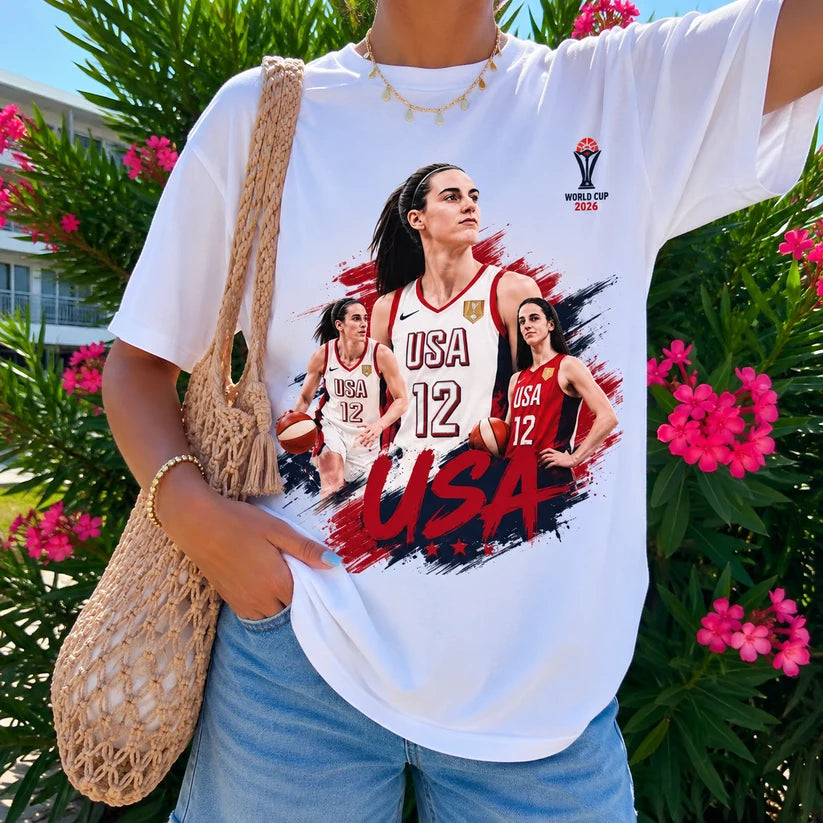 Comfort Colors® Caitlin Clark USA Basketball Shirt, Basketball Graphic Tee, Sport Fan Gift